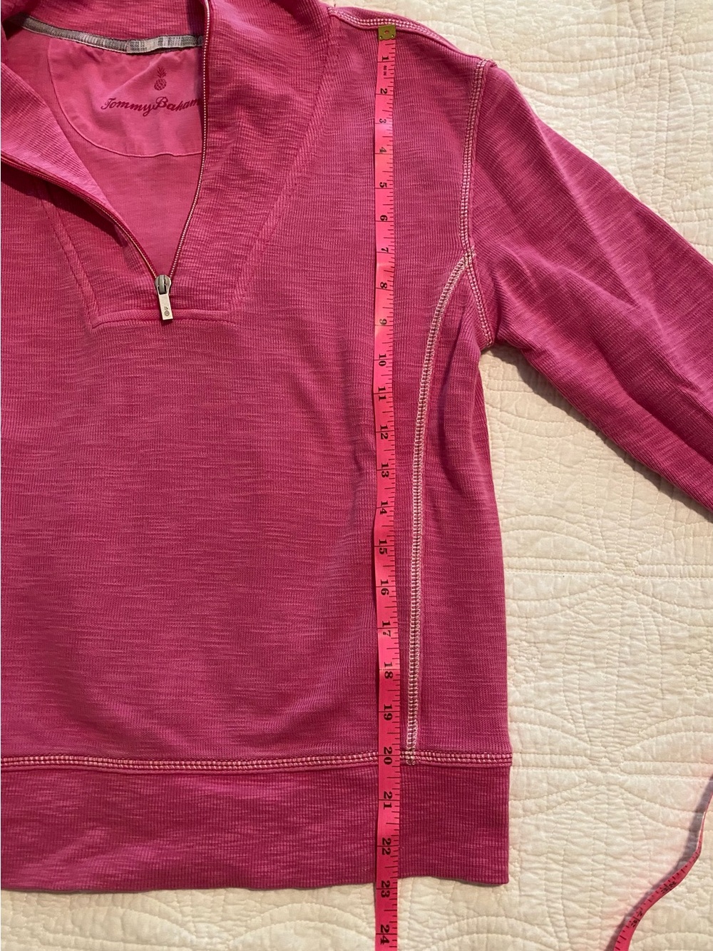 Tommy Bahama fuchsia half-zip pullover - Picture 4 of 6